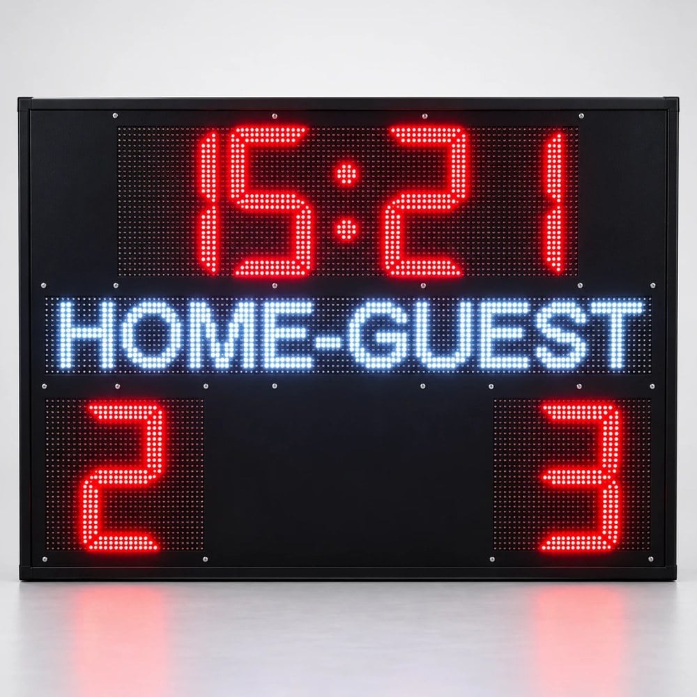 Futbol skorbord günün saati görünümü, 15:21