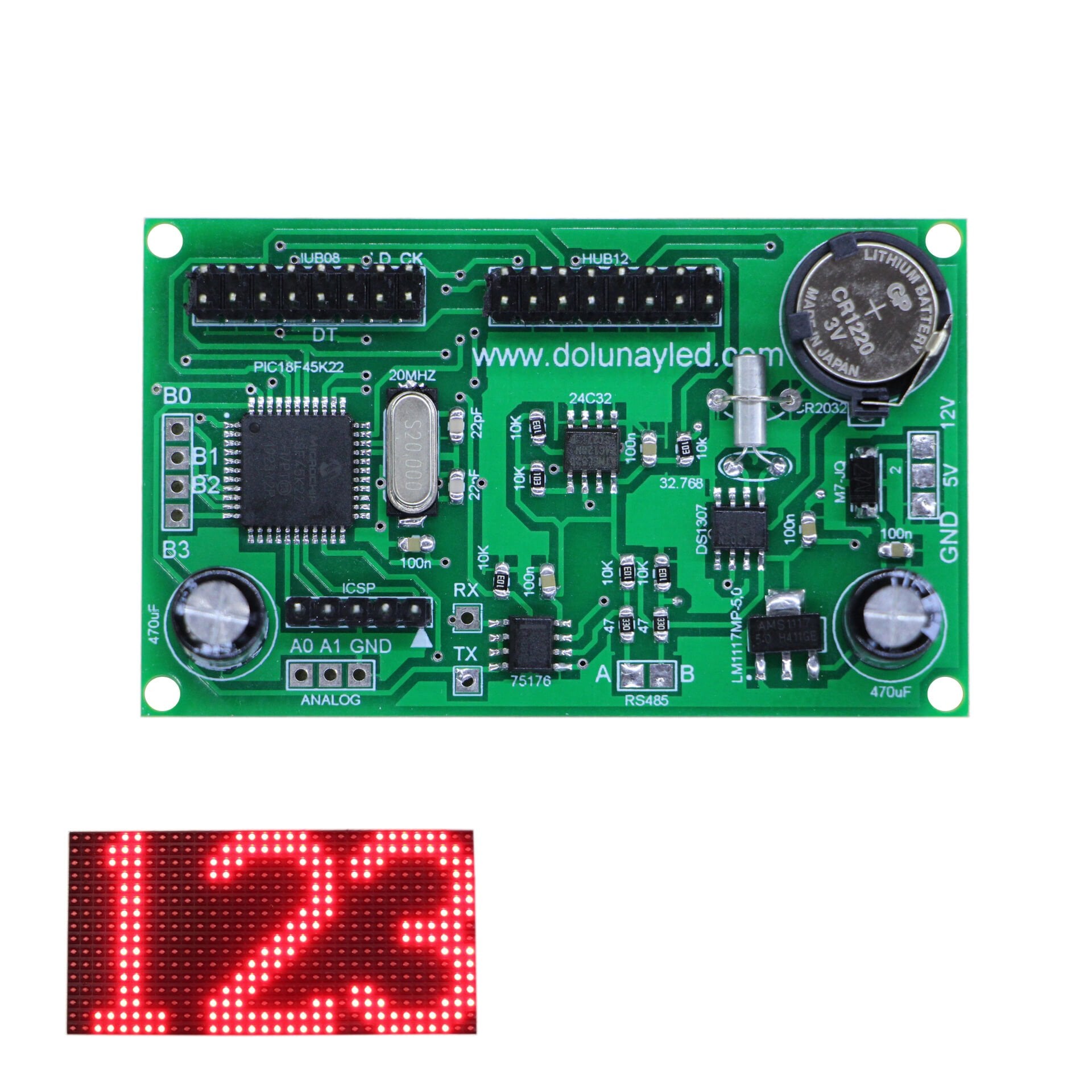 Kazasız Gün Sayıcı P10 Panel Kontrol Kartı 0-999