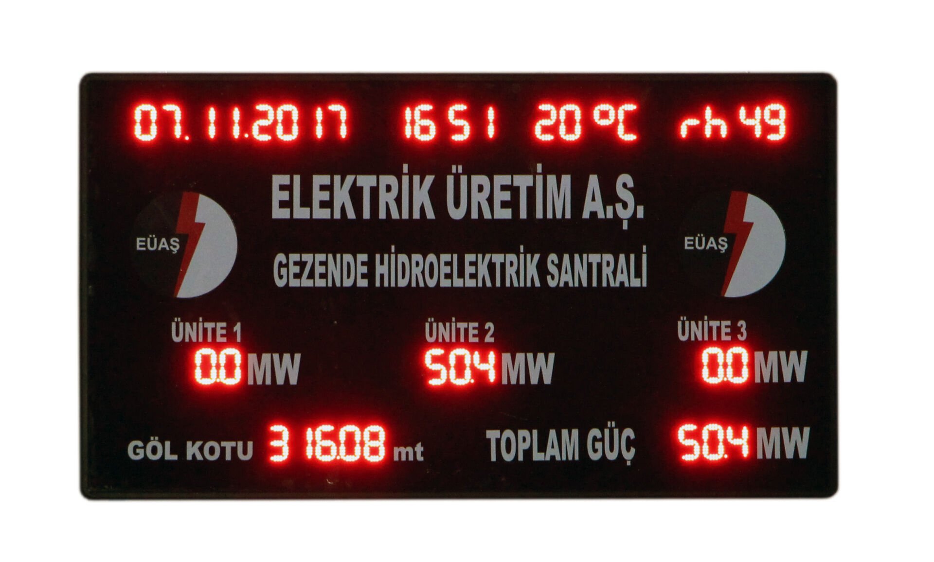 Dijital LED Santral Bilgi Tabelası