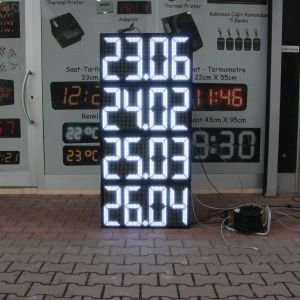 Akaryakıt Fiyat Panosu 32cm Font, Çift Taraflı, 4 Hane