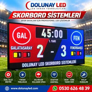 LED Ekran Profesyonel Futbol Skorbord