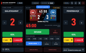 LED Ekran Profesyonel Futbol Skorbord