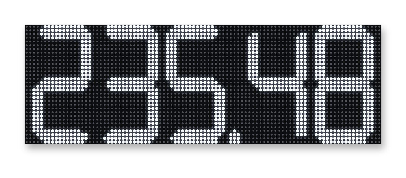 Akaryakıt Fiyat Panosu 32cm Font, 5 Hane Beyaz